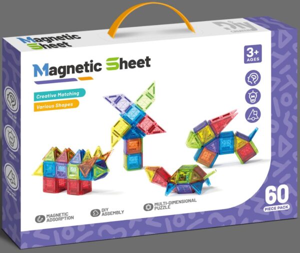 Set Magnetik – 60 Copë Puzzle 3D