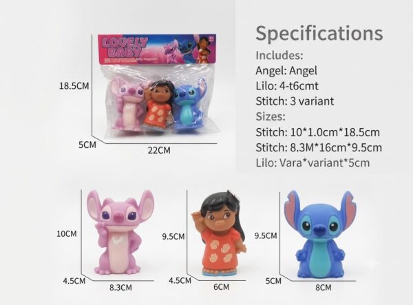 Set me 3 Figura Lilo, Stitch dhe Angel