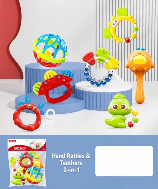 Set me 7 Rraketake dhe Kafshuese për Bebe 2-në-1